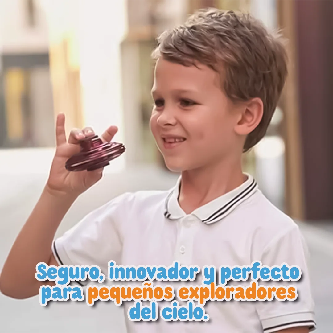 Juguete Recargable Mini OVNI Volador con Luces y Diseño Seguro