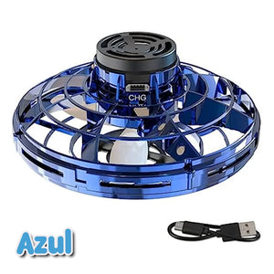 Juguete Recargable Mini OVNI Volador con Luces y Diseño Seguro