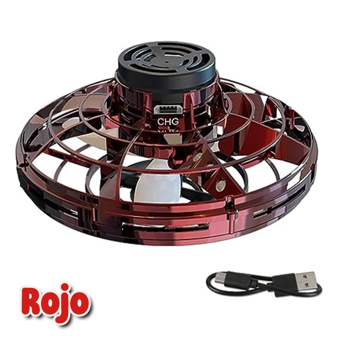 Juguete Recargable Mini OVNI Volador con Luces y Diseño Seguro